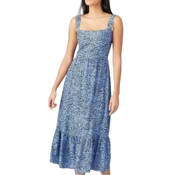 HVN Tender Loving Care Silk Ruffle Olympia Midi Dress Size 2 - Picture 1 of 7